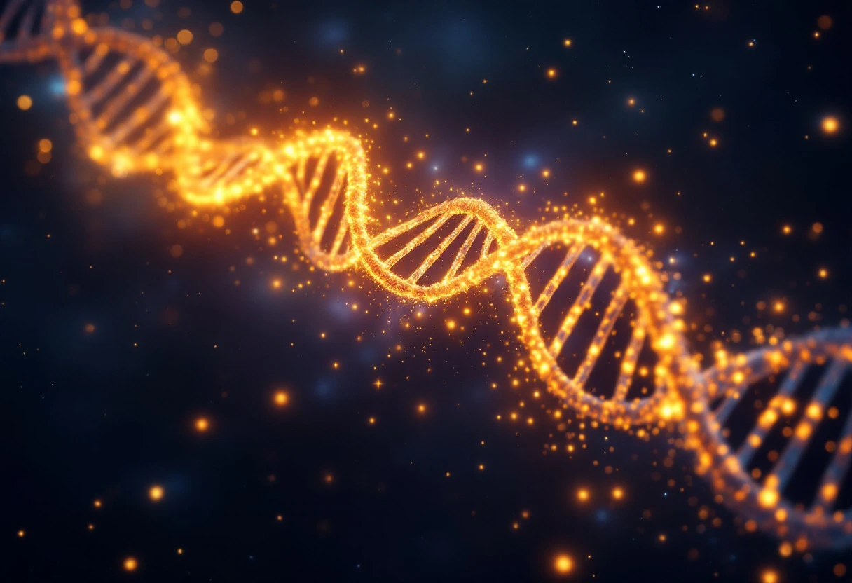 Activation des 12 brins d'ADN à distance, hélice de lumière