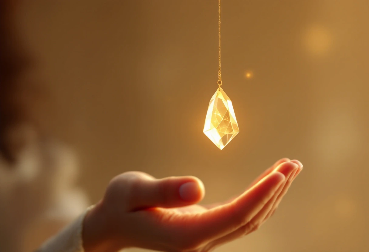 Radiesthésie au pendule à distance, pendule de cristal lumineux
