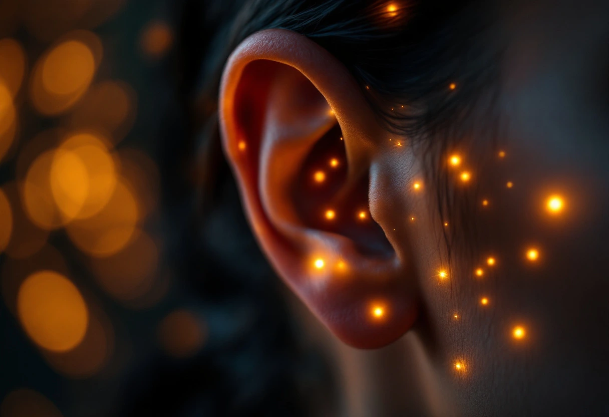 Reset Émotionnel Auriculaire à distance, points auriculaires lumineux